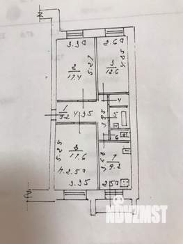 3-к квартира, вторичка, 72м2, 4/5 этаж
