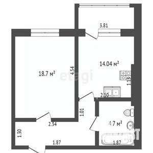 1-к квартира, вторичка, 34м2, 8/9 этаж