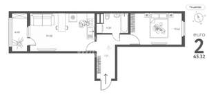 1-к квартира, вторичка, 45м2, 8/17 этаж