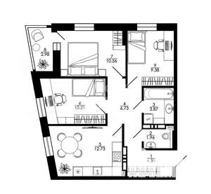 3-к квартира, вторичка, 62м2, 19/25 этаж