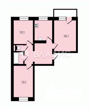 3-к квартира, вторичка, 64м2, 6/9 этаж