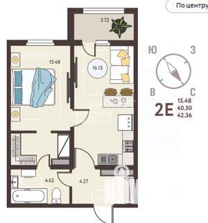 1-к квартира, вторичка, 42м2, 11/18 этаж