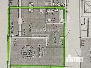 1-к квартира, вторичка, 42м2, 2/17 этаж