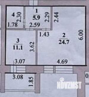 1-к квартира, вторичка, 46м2, 10/17 этаж