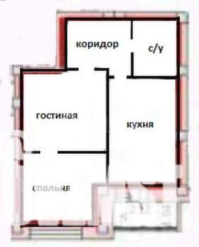 1-к квартира, вторичка, 43м2, 4/21 этаж