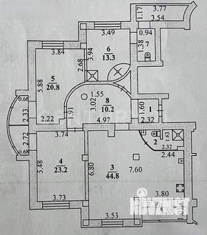 3-к квартира, вторичка, 130м2, 3/8 этаж
