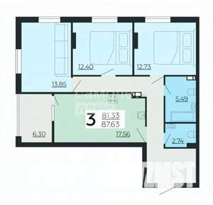 3-к квартира, вторичка, 88м2, 10/25 этаж