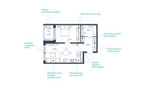 1-к квартира, вторичка, 50м2, 14/22 этаж