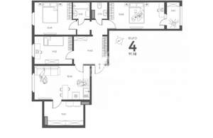 3-к квартира, вторичка, 91м2, 14/17 этаж