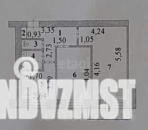 2-к квартира, вторичка, 45м2, 7/9 этаж