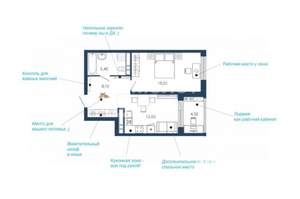 1-к квартира, вторичка, 50м2, 2/22 этаж