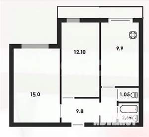 2-к квартира, вторичка, 51м2, 3/10 этаж
