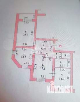 3-к квартира, вторичка, 90м2, 8/10 этаж