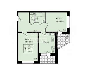 2-к квартира, вторичка, 55м2, 8/18 этаж