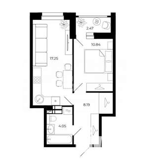 2-к квартира, вторичка, 55м2, 18/24 этаж