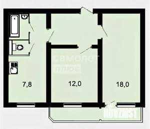 2-к квартира, вторичка, 51м2, 3/9 этаж