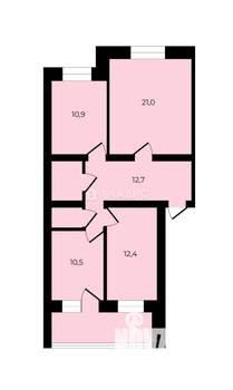 3-к квартира, вторичка, 72м2, 5/5 этаж
