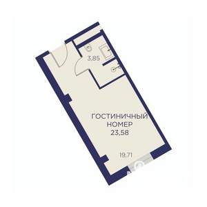 1-к квартира, вторичка, 24м2, 3/23 этаж