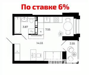 Студия квартира, вторичка, 27м2, 5/15 этаж