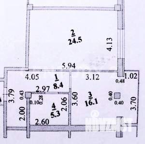 1-к квартира, вторичка, 54м2, 3/6 этаж