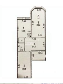 2-к квартира, вторичка, 79м2, 1/4 этаж