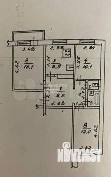 3-к квартира, вторичка, 64м2, 4/10 этаж