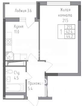 1-к квартира, вторичка, 48м2, 10/19 этаж