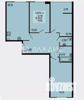 3-к квартира, вторичка, 90м2, 9/17 этаж