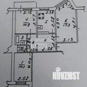 3-к квартира, вторичка, 62м2, 4/5 этаж