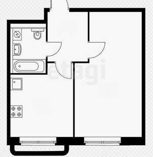 1-к квартира, вторичка, 30м2, 5/5 этаж