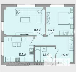 2-к квартира, вторичка, 60м2, 4/5 этаж