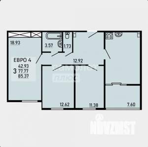 3-к квартира, вторичка, 85м2, 8/25 этаж