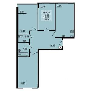 3-к квартира, вторичка, 86м2, 16/25 этаж