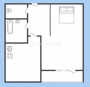 1-к квартира, вторичка, 31м2, 5/5 этаж