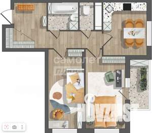 2-к квартира, вторичка, 61м2, 4/19 этаж