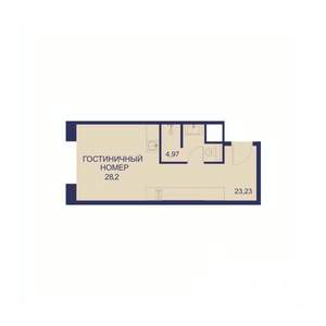 1-к квартира, вторичка, 28м2, 19/23 этаж