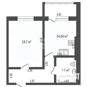 1-к квартира, вторичка, 34м2, 8/9 этаж