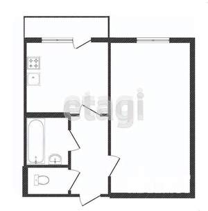 1-к квартира, вторичка, 33м2, 1/2 этаж