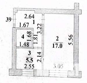 1-к квартира, вторичка, 31м2, 5/5 этаж
