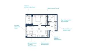 1-к квартира, вторичка, 50м2, 4/22 этаж
