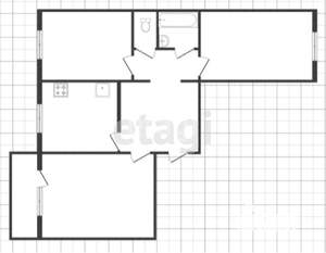 3-к квартира, вторичка, 66м2, 3/10 этаж