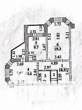 2-к квартира, вторичка, 69м2, 1/17 этаж