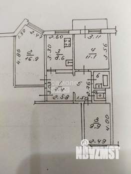 3-к квартира, вторичка, 63м2, 8/9 этаж