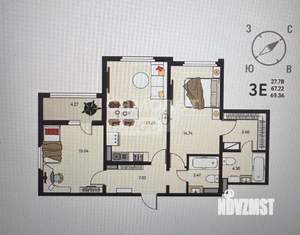 3-к квартира, вторичка, 69м2, 10/18 этаж