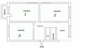 3-к квартира, вторичка, 60м2, 3/5 этаж