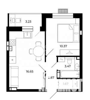 1-к квартира, вторичка, 38м2, 10/10 этаж