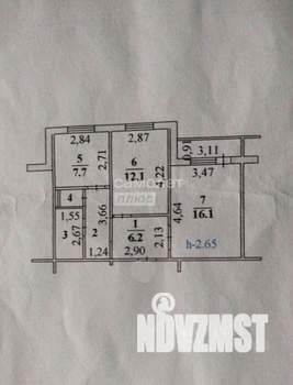 2-к квартира, вторичка, 52м2, 7/10 этаж