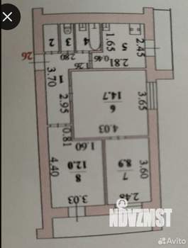 3-к квартира, вторичка, 53м2, 7/9 этаж