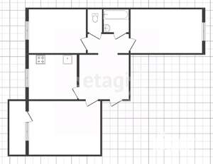 3-к квартира, вторичка, 64м2, 1/10 этаж