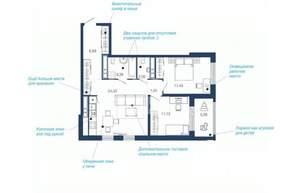 2-к квартира, вторичка, 71м2, 7/23 этаж